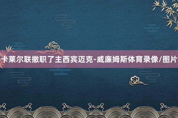 卡莱尔联撤职了主西宾迈克-威廉姆斯体育录像/图片