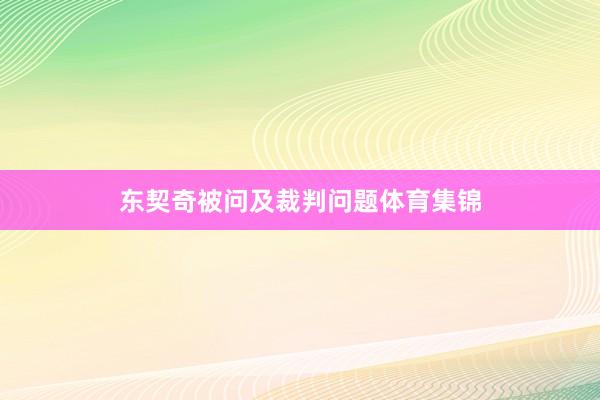 东契奇被问及裁判问题体育集锦