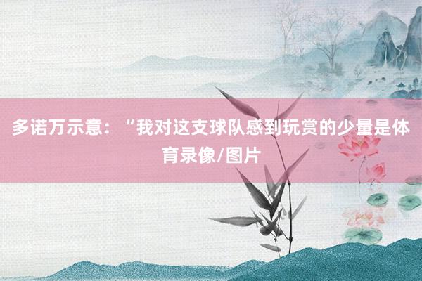多诺万示意:“我对这支球队感到玩赏的少量是体育录像/图片