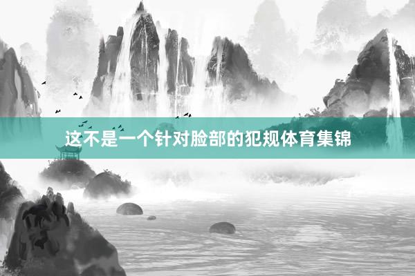 这不是一个针对脸部的犯规体育集锦