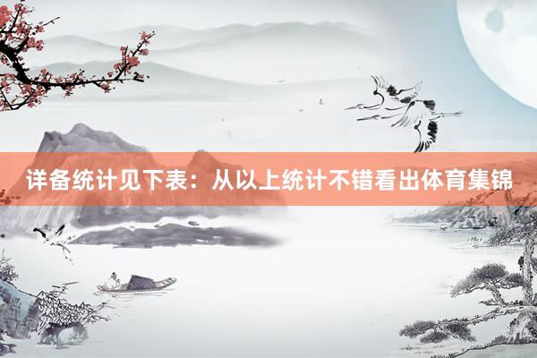 详备统计见下表：　　从以上统计不错看出体育集锦