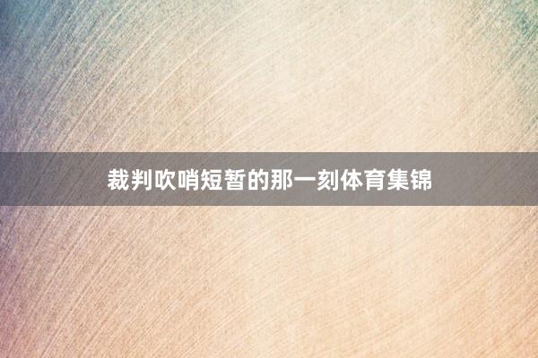 裁判吹哨短暂的那一刻体育集锦