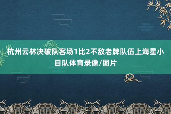 杭州云林决破队客场1比2不敌老牌队伍上海星小目队体育录像/图片
