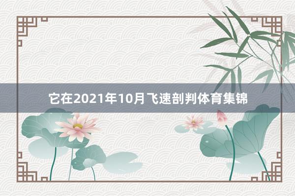 它在2021年10月飞速剖判体育集锦