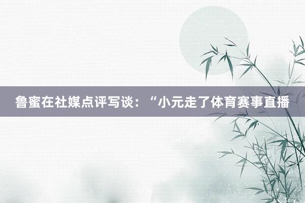 鲁蜜在社媒点评写谈：“小元走了体育赛事直播