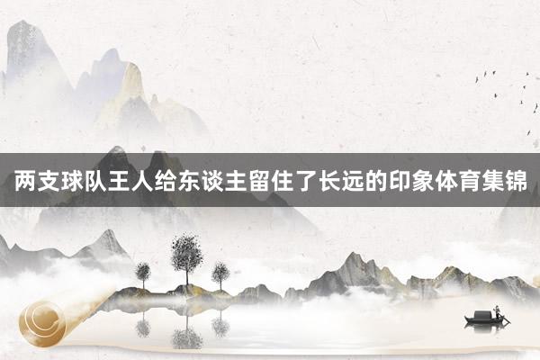 两支球队王人给东谈主留住了长远的印象体育集锦