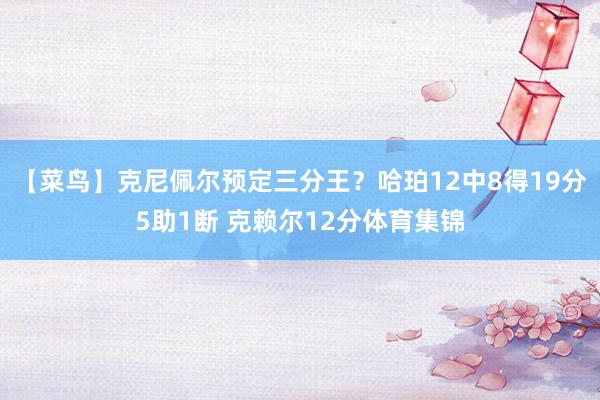 【菜鸟】克尼佩尔预定三分王？哈珀12中8得19分5助1断 克赖尔12分体育集锦