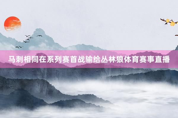 马刺相同在系列赛首战输给丛林狼体育赛事直播
