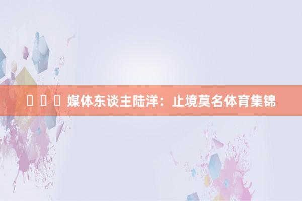 ​​​媒体东谈主陆洋：止境莫名体育集锦